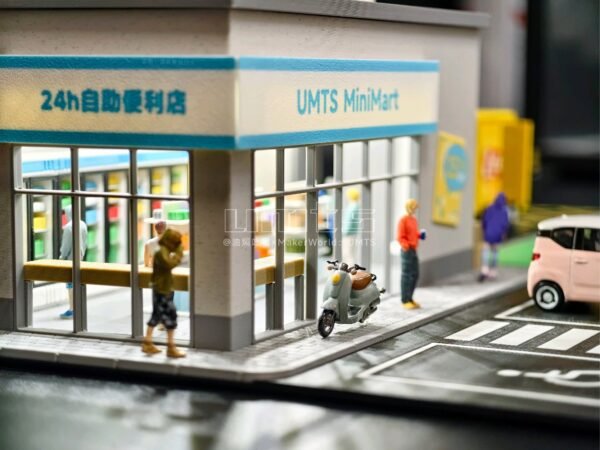🏪 Diorama Minimarket con Estacionamiento | Escala Hot Wheels 1:64